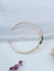 TooBela emerald green butterfly open bracelet in gold finish