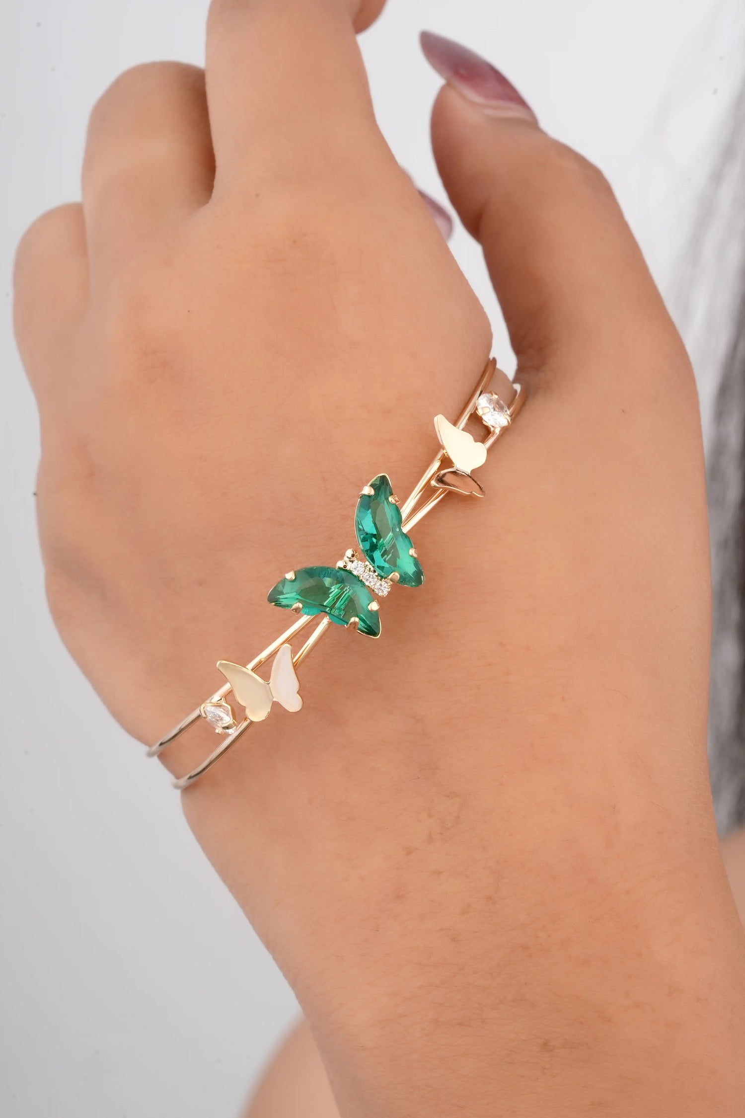 Adjustable gold cuff butterfly bracelet for women by TooBelashop_this_look_AVdw3f