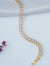 TooBela gold color tone plated square crystal tennis bracelet on woman wrist