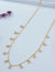 TooBela gold pearl drop chain necklace for women on white background