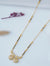 TooBela gold tone black beaded mangalsutra necklace with CZ double circle pendant front view